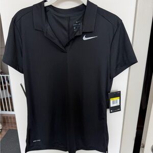 Nike Black Dri-FIT Golf Polo with Swoosh Logo